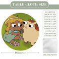 thumbnail image 2 of Pinecone & Pony-theme Fitted Round Tablecloths Elastic Edged Table Covers Waterproof Table Cloth for Kitchen Holiday Party Tables Decor 150cm, 2 of 6
