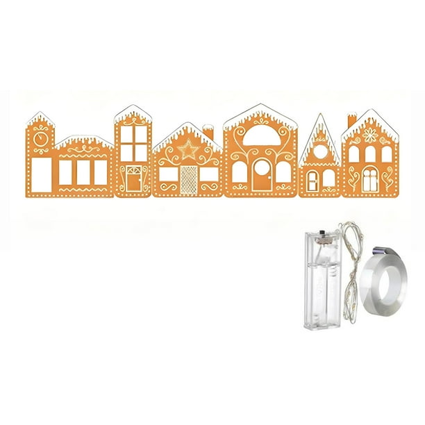 Kit Cartón Plegable para Casa Pan Navidad Bricolaje 1 Unidad Con Cadena Luces LED