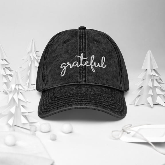 Grateful Vintage Cotton Twill Cap ( Primary color:Black;)