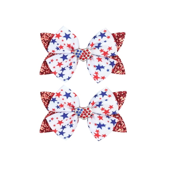 4th of July Glitter American Flag Hair Clips Barrette Hair Accessories (FJ50)