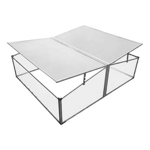 Zenport SH7005-2-ZD Double-Wide Folding Aluminum Cold Frame Greenhouse