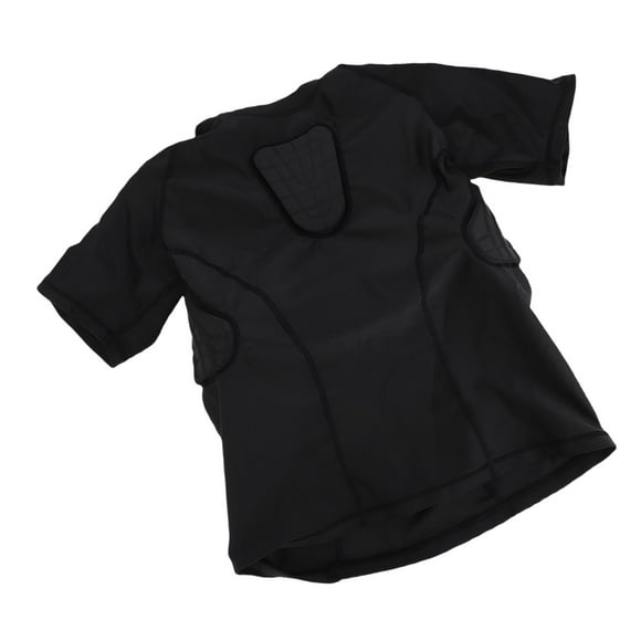 Padded Youth Padded Compression Shirt Short Sleeve Protective Shirt Rib Chest Protector Football Shirt Protective Gear for Football Rugby Basketball