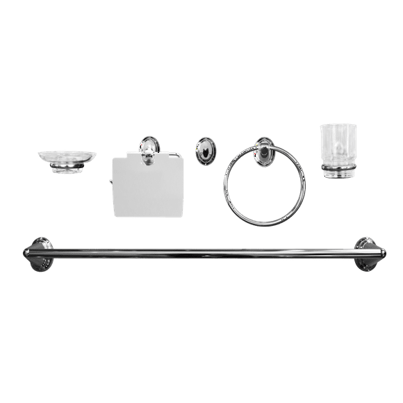 Juego de accesorios para baño, plus zinc-cristal