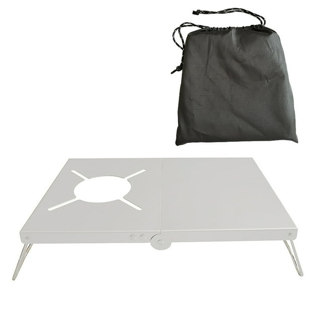 Tignapoo Compact Aluminum Alloy Folding Table for Outdoor Picnics and Camping, Heat-Resistant Design with Carrying Bag, Ideal for BBQ and Outdoor Activities, Available in Black and Silver
