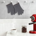 thumbnail image 3 of Unique Bargains 2pcs Silicone Heat-Resistant and Waterproof Oven Mitts Gray 10.8" x 8.1", 3 of 7
