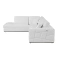 thumbnail image 5 of White Deco Tufted Italian Leather Modular L Shape Two Piece Corner Sectional, 5 of 8