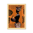 thumbnail image 1 of Negro africano de primitivos aborígenes Cuadro de madera decorativa marco de casa A4, 1 of 3