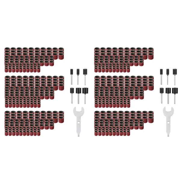 614 Pcs del Tambor Lijadora de Tambor Kit Determinado de Lijado 300 Piezas de Lijado de Banda Mangas+ 6 Mandriles de Tambor Piezas para Rotary Herramienta Dremel+ 1 Llave Combinada