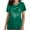 Green, variant on Xfvqtps V-Neck Scrubs Tops for Women Soft Stretch Wrinkle-Resist Medical Nursing Uniform with 2 Pockets Comfortable Lightweight Working Uniform Short Sleeve Printing Blouse Green