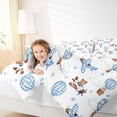 thumbnail image 4 of Castle Fairy Kawaii Bear Full Size Comforter Sets 3-Piece for Kids Children,Cute Blue Plane Bedding Comforter Set,Love Heart Stars Print Lightweight Bedding Sets,Super Cozy Room Decor,Reversible, 4 of 8