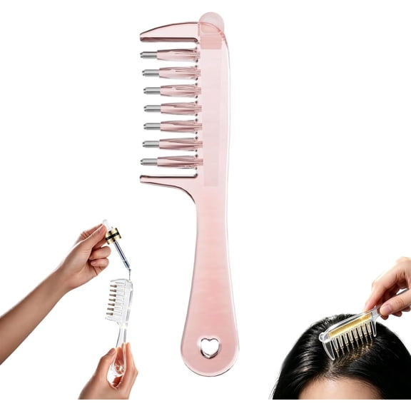 Refillable Scalp Oil Applicator Comb, Hair Oil Applicator，Pink