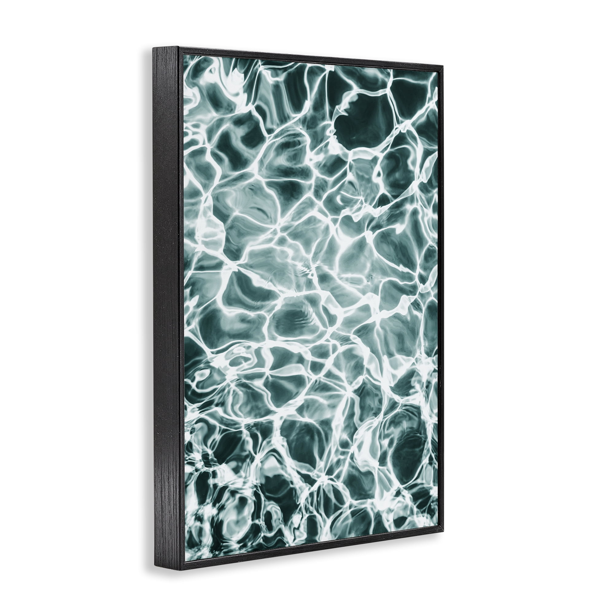 Stupell Industries Aqua Ripple Pattern Coastal Painting Black Framed Art Print Wall Art, 12 x 18