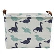 thumbnail image 2 of Howarmer Canvas Laundry Basket with Handles, Black & Green Dinosaurs, 2 of 8