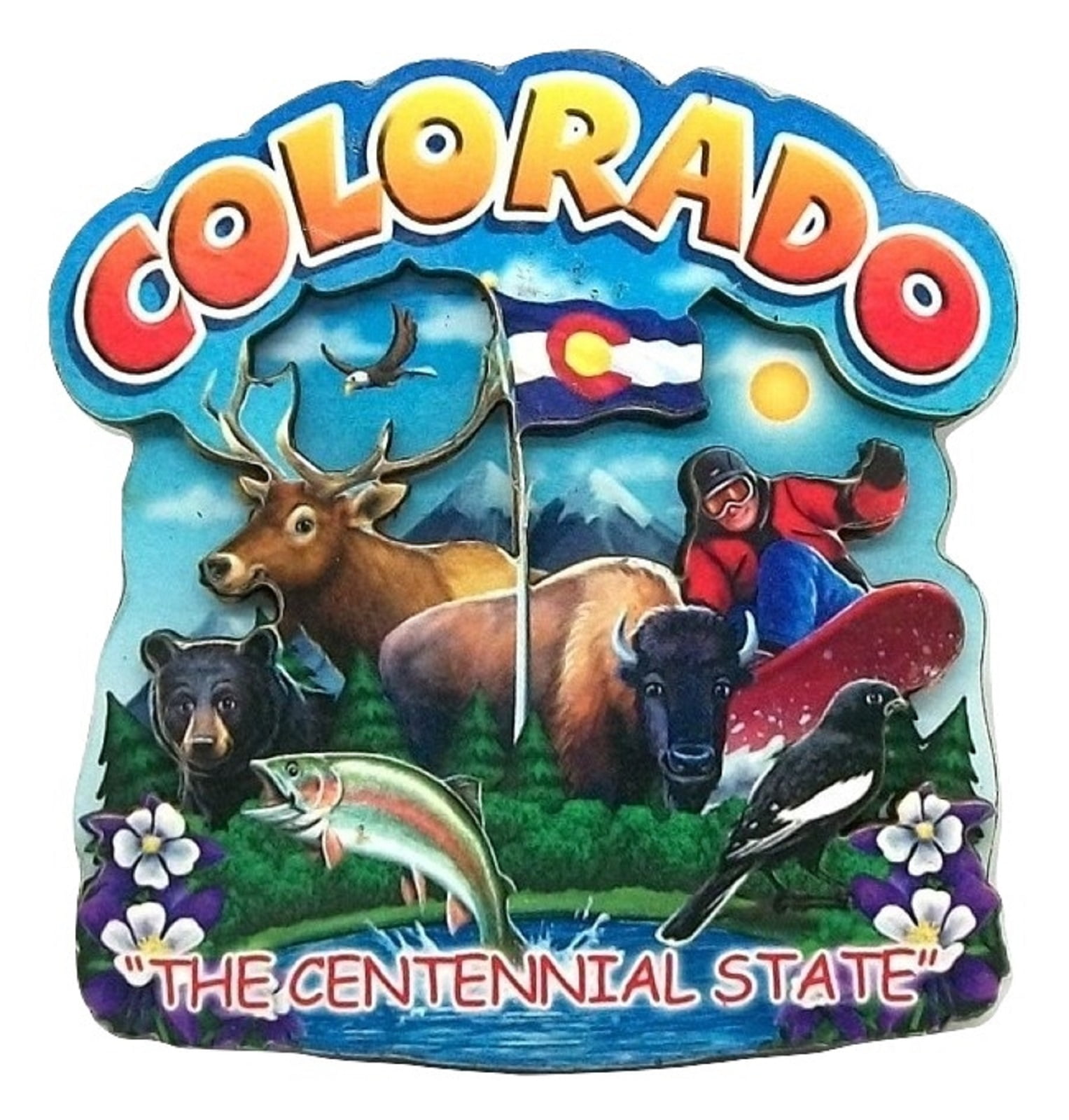 Colorado The Centennial State Est 1876 Artwood Fridge Magnet