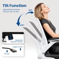 thumbnail image 6 of COOLHUT Office Chair, Ergonomic Office Chair, Comfort Home Office Task Chair, Lumbar Support Computer Chair with Flip-up Arms and Adjustable Height, 350LBS, White, 6 of 11