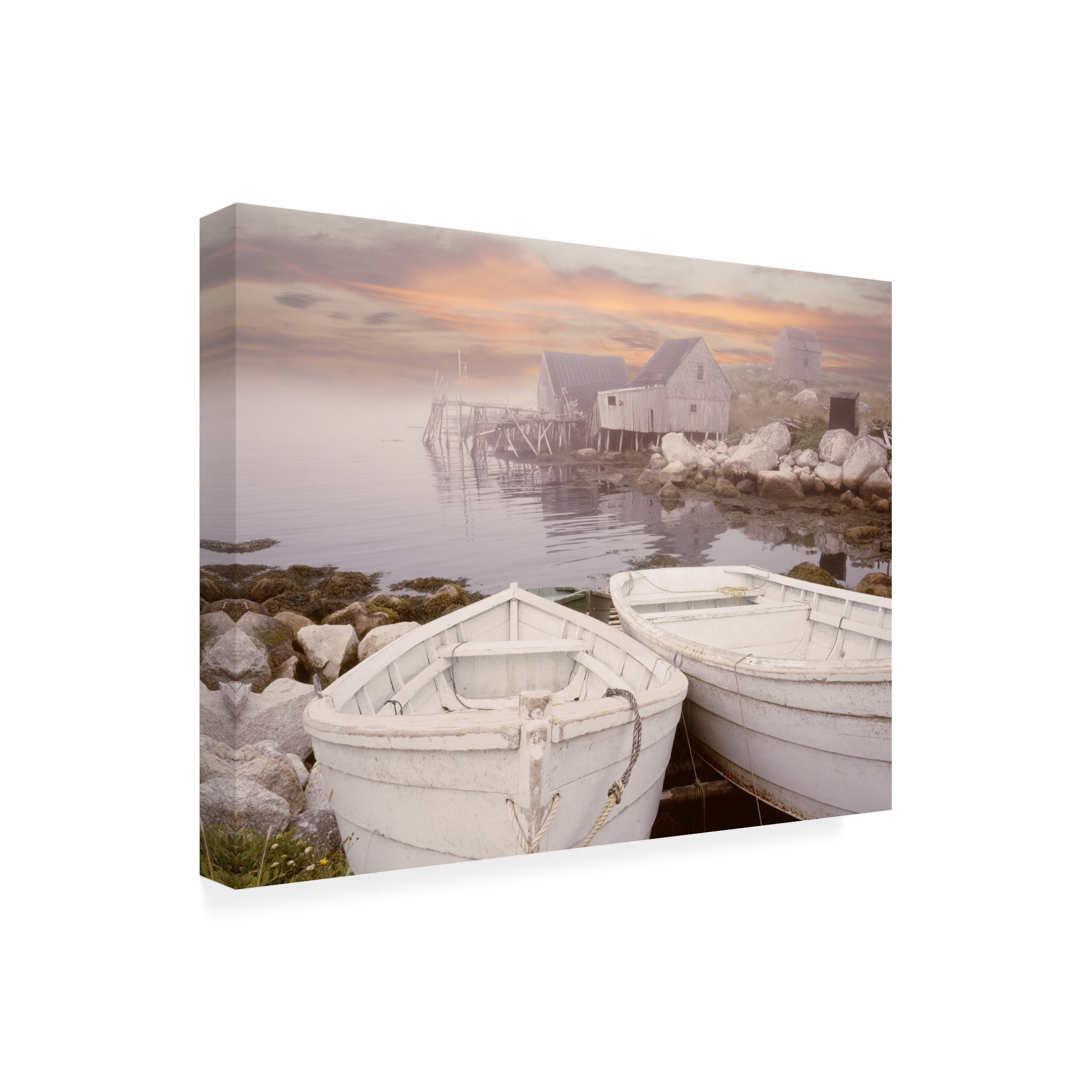Monte Nagler 'Two Boats At Sunrise Nova Scotia' Outdoor Canvas