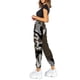 thumbnail image 3 of Gibobby Pantalones de chándal con bolsillo para mujer, estampado, cómodos, de cintura alta, para entrenamiento, salón atlético, informales, para correr (Brown, M), 3 of 5
