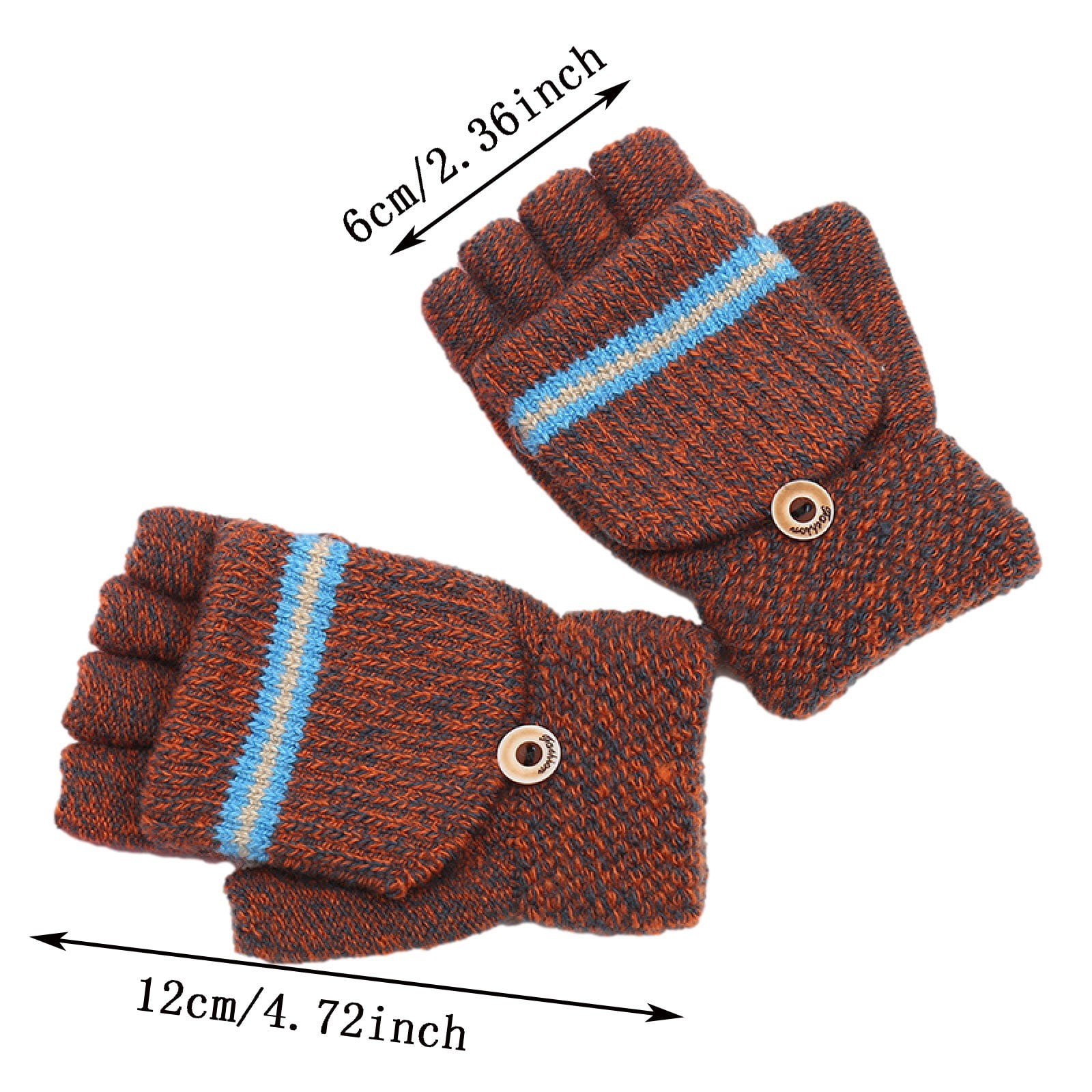 Gants D'hiver Enfants Mashaouyo - Mitaines Convertibles Tricotées - Taille Unique 4-10 Ans - Violet