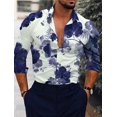 thumbnail image 1 of Camisa de hombre Camisa gráfica Camisa floral con cuello vuelto Estampado 3D Ropa de calle de manga larga con botones Ropa de diseñador de moda, 1 of 6