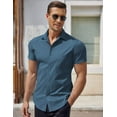 thumbnail image 3 of COOFANDY Men's Dress Shirt Short Sleeve Button Down Shirts with Pocket, 3 of 6
