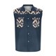 thumbnail image 4 of Camisas de Cuello para Hombres, Moda Casual Día de la Independencia Imprimir Turndown Bolsillos sin Mangas Tanque Deportivo, 4 of 5