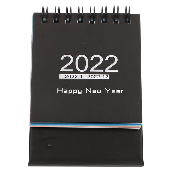 FOMIYES 2022 Black Paper Table Calendar for Home Use with Blank Memo Space