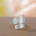 thumbnail image 4 of Punk Skull Spoon Ring for Women Men Adjustable Open Statement Fashion Rose Flower Cross Wrap Finger Thumb Rings Stainless Steel Gold Plated Fashion Comfort Fit Jewelry Gothic Unisex, 4 of 12