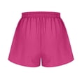 thumbnail image 6 of Homenesgenics Shorts for Women $5 Women's Shorts Casual Flowy Linen High Waist Drawstring Elastic Pockets Pink XXL, 6 of 8