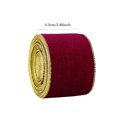 thumbnail image 3 of Lilgiuy Wine Velvet Wired Ribbon 16.4FT Khaki Gold Crushed Velvet Christmas Ribbon for Gift Wrapping Christmas Tree Decoration Crafts Wreaths Supplies, 3 of 6