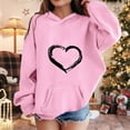thumbnail image 2 of Byoo Hoodie Sweatshirts for Tween Girl Oversise Heart Graphic Long Sleeve Hoody Top Cute Sweatshirt for Kids,11-12T, 2 of 4