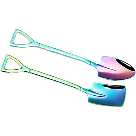 

Mini Shovel Spoon 15cm Length Shovel Spoon Set Stainless Steel Portable for Home (Colorful)
