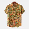 thumbnail image 2 of Hombres Casual Botones Playa Extraño Estampado Turndown Camisa de manga corta Blusa Pompotops oipoqjl47293, 2 of 9