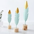thumbnail image 3 of Creative Wrought Iron Feather Living Room Dining Table Bedroom Decoration Ornament, 3 of 3
