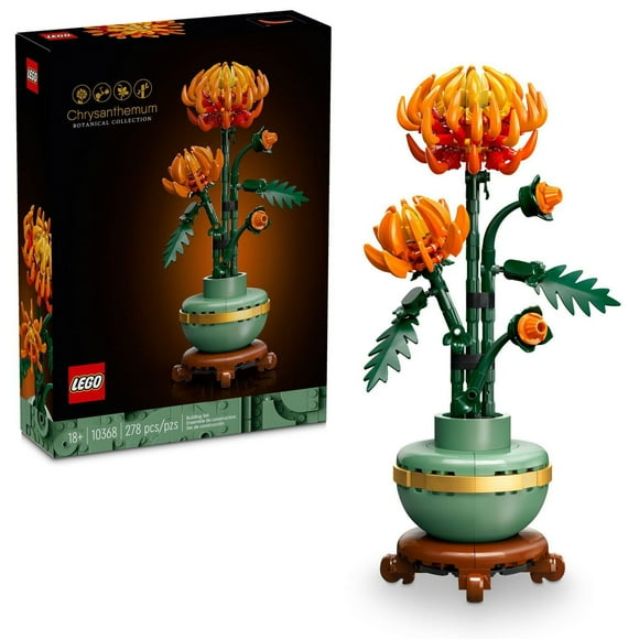 LEGO Icons Chrysanthemum Building Set - Artificial Flowers for Dinner Table Centerpieces & Decoration, Adults Ages 18+ - Gift for Mom, Dad, & Significant Other - 10368, Includes 278 Pieces, Ages 18+