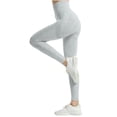 thumbnail image 6 of Celsior Compression Leggings 3D Workout Yoga Pants Butt Lift Booty Workout Tights 3D Gym Leggings for Women Full Length Buttery Soft Booty Butt Lifting Leggings Fitness Sport Pants Light Ashy S, 6 of 7