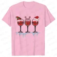 thumbnail image 1 of Camisetas navideñas de vino para mujer, ropa, camisetas divertidas de dibujos animados, camiseta de moda Kawaii, camisetas coreanas para mujer, camisetas navideñas para vino, 1 of 5