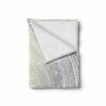 thumbnail image 2 of Grey and White Soft Flannel Fleece Throw Blanket, Medallion Pattern Round Shape Mandala Hippie Ombre Retro Culture Design, Cozy Plush for Indoor and Outdoor Use, 70" x 90", Grey White, by Ambesonne, 2 of 6