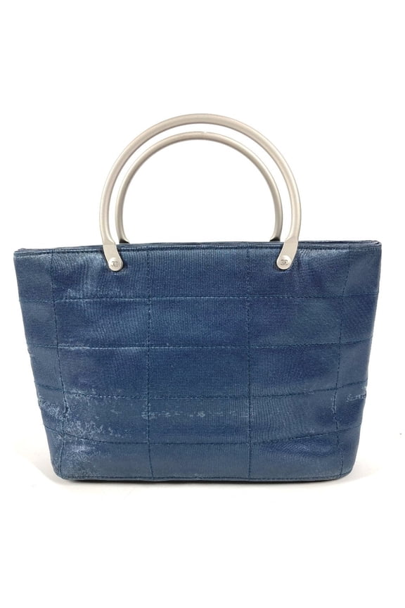Pre-Owned CHANEL CC Coco Mark Logo Metal Handle Tote Bag Mini Handbag Nylon Canvas Men's...