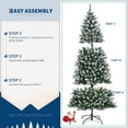 thumbnail image 2 of Bingirl 7.5FT Pre-Lit Artificial Christmas Tree with 550 Warm White LEDs, Mixed Pinecone Decor, and Sturdy Metal Base for Home, Office, and Parties (1042 Tips), 2 of 5