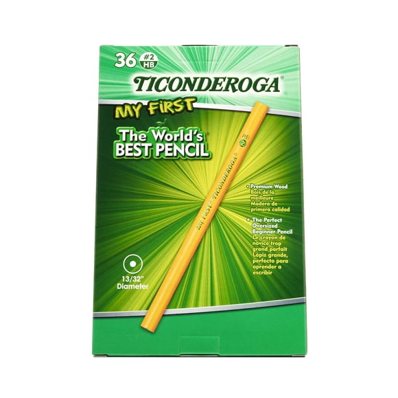 Lápices Ticonderoga My First #2 HB Suaves Amarillos 36 unidades