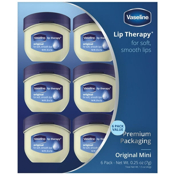 Bálsamo labial Vaseline Lip Therapy Original, 7 ml (paquete de 6)
