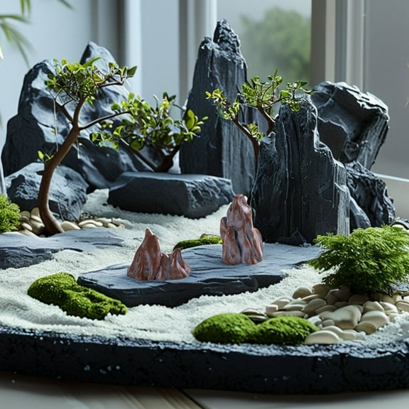 FESTFENDS 12Pcs Miniature Rockery Statue Elegant Appearance for Fairy Garden Accessory Mini Bonsai Figurines