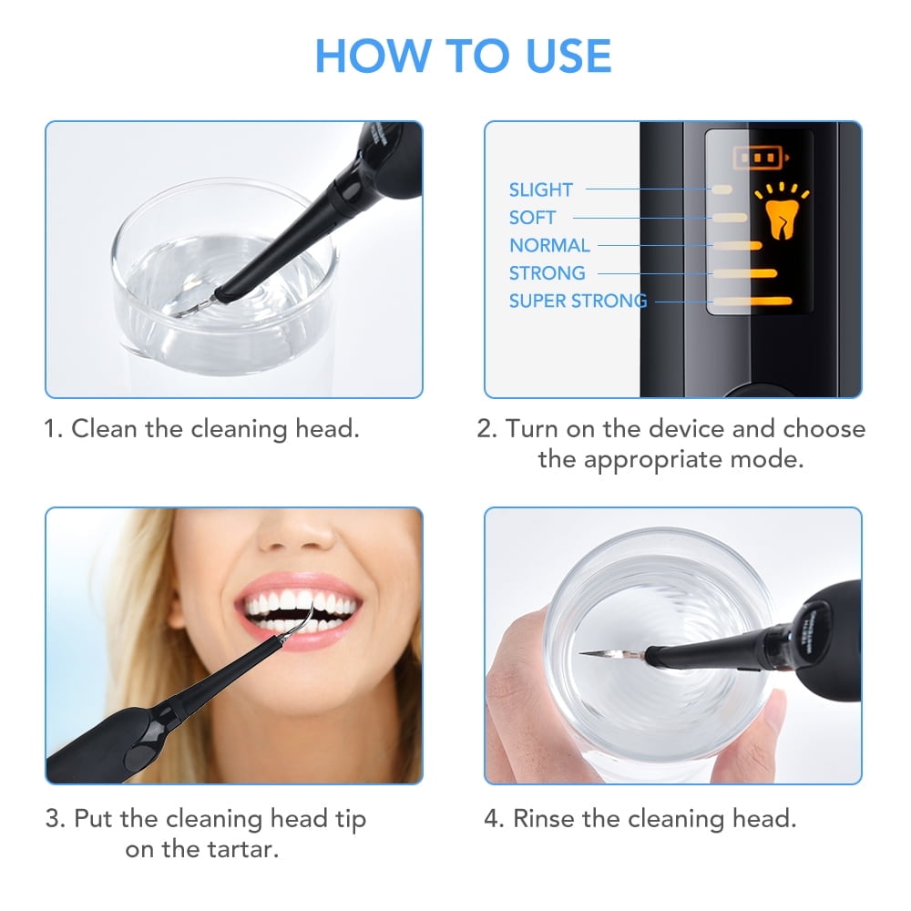 Sonic Tooth Scraper, Electric Dental Calculus Remover With 5 Adjustable Modes, Powered by USB, Scraper Plaque Tartar Remover Teeth Cleaning Tools for Dental Calculus, Tartar, Tooth Stains