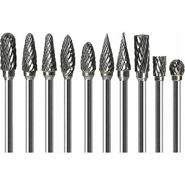 10 fresas rotativas de vástago de 3 mm, fresas de acero y metal para herramientas rotativas, broca de pulido de diamante, broca de vástago de carburo de tungsteno de acero al aluminio, Versailles