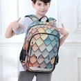 thumbnail image 6 of FORMRS School Backpack 17" Student Travel Bag with Laptop Compartment, Blue Art Pattern, 6 of 7