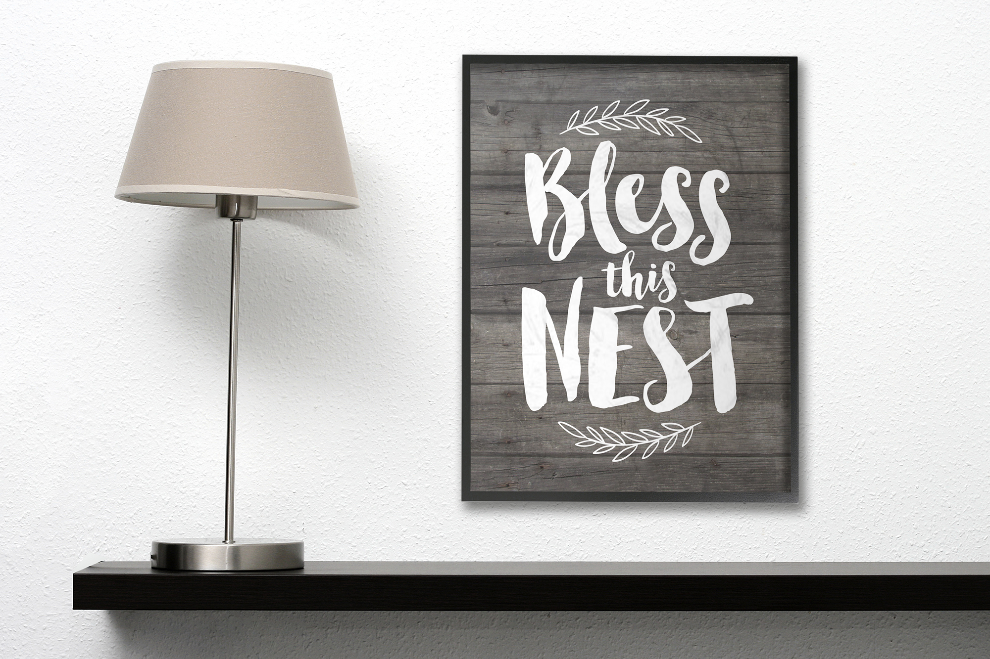 Bless This Nest Planks Oversized Framed Giclee Texturized Art, 16 x 1.5 x 20
