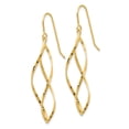 thumbnail image 3 of Real 14kt Yellow Gold Twisted Dangle Earrings; for Adults and Teens; for Women and Men, 3 of 3