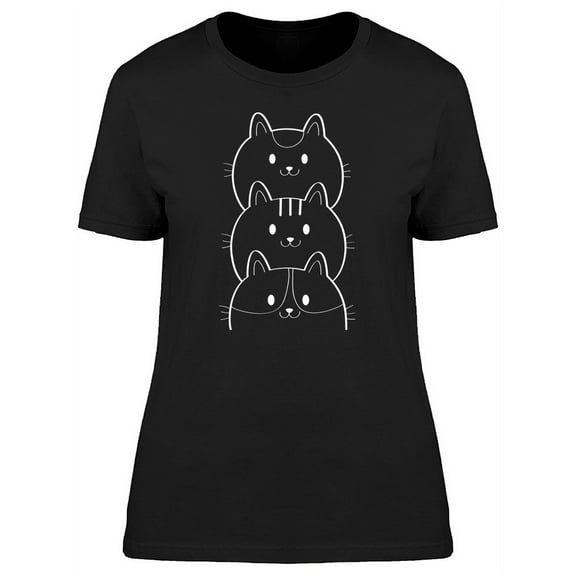 Three Cats On Top Silhouette T-Shirt Women -Image by Shutterstock, Female XX-Large