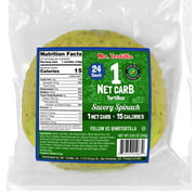 Mr. Tortilla 1 Net Carb Tortilla Wraps (24 Tortillas) | Keto, Low Carb, Low Calorie, Vegan, Kosher | (Savory Spinach)