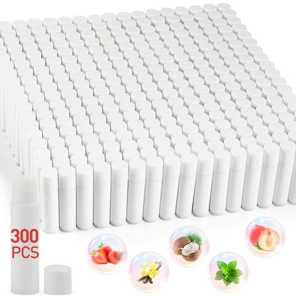 DMSKY Baume à Lèvres en Vrac Non Étiqueté, Lot de 300, Bâtonnets Personnalisés en Vrac Ingrédients Naturels Vitamine E Beurre de Karité, Cadeau pour Shower de Bébé et Souvenirs de Mariage